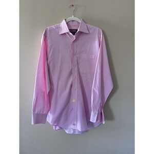 Vineyard Vines Whale Shirt Mens Medium Pink  Gingham Check Button Down Shirt EUC